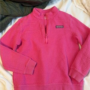 Vineyard Vines Hot Pink Quilted Quarter-Zip Pullover